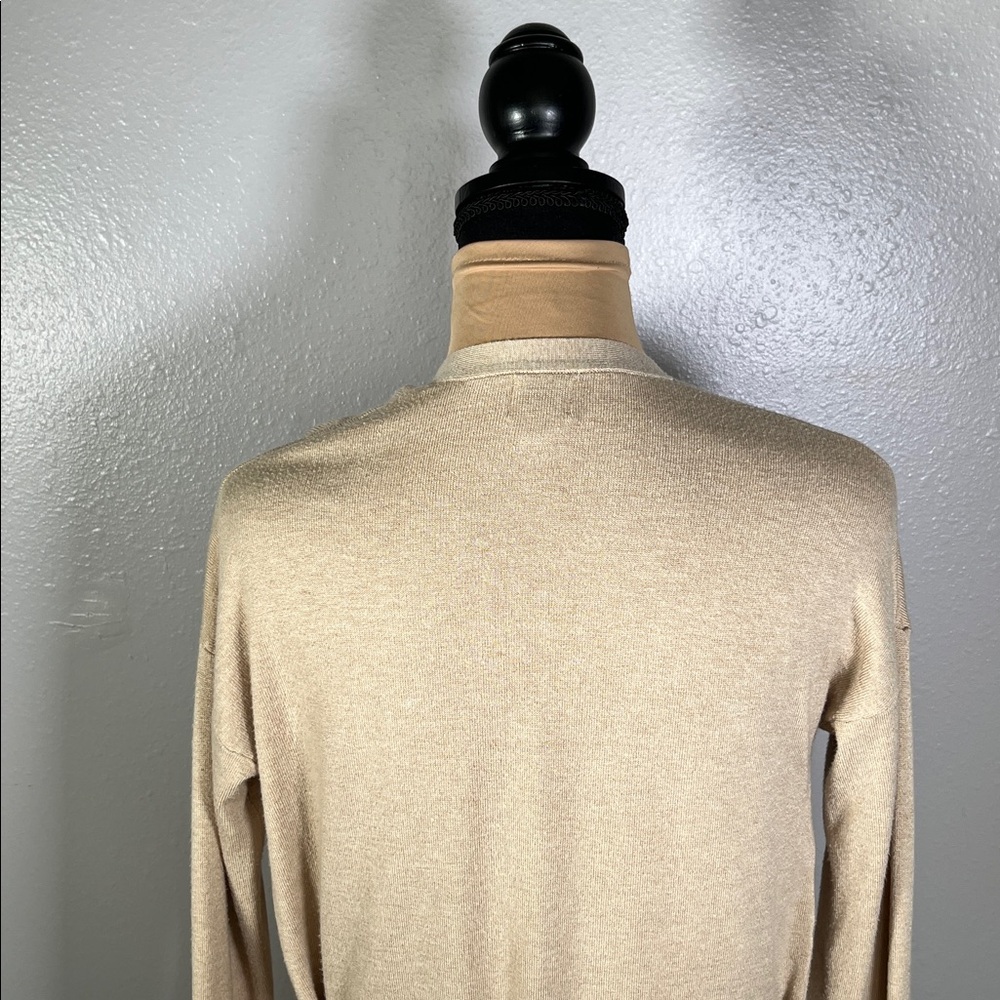 Neutral Open front light knit cardigan XS cozy winter casual quiet luxury office - Picture 6 of 10